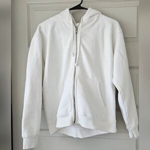 John Galt Brandy Melville Hoodie. White With Zipper& Pockets.Very Thick Material